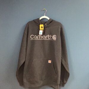 Carhartt Gray Hoodie with Relaxed Fit and Soft Texture